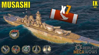 Musashi 7 Kills & 325k Damage | World of Warships Gameplay