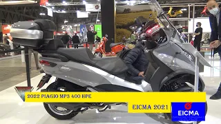 2022 Piaggio MP3 400 HPE  Performance Edition Motorcycle Walkaround Eicma 2021