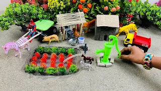 DIY mini Farm Diorama with house for Cow,Pig | Mini Hand Pumb Supply Water Pool for animals #10