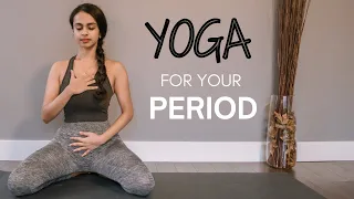 YOGA DURING PERIODS  | Gentle Yoga Flow For Period Relief