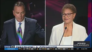 Karen Bass, Rick Caruso face off in debate for LA Mayor