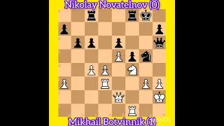 Mikhail Botvinnik vs Nikolay Novotelnov || USSR Championship, 1951 #chess