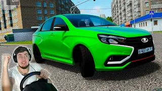 КУПИЛ НОВУЮ ЛАДУ ВЕСТУ СПОРТ - ТАКСИ В CITY CAR DRIVING + РУЛЬ