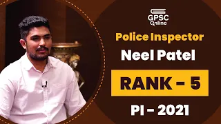 PI Topper Mock Interview | Neel Patel | Rank - 05 | Police Inspector | PI-2021 | GPSC Online