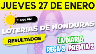 Sorteo 3PM Loto Honduras, La Diaria, Pega 3, Premia 2, Jueves 27 de Enero del 2022 | Ganador 😱🤑💰💵