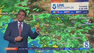 2nd wave of powerful storm brings steady rain to SoCal