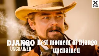 Django Unchained 2012 Movie Dr. King Schultz Shooting to Calvin Candie Scene  (Leonardo DiCaprio)