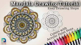 Creating Vibrant Mandala: Watch How Acrylic Pens Bring Art to Life - MandalaNPA094