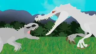 Dinosaurs cartoons battles: Indominus Rex vs Rudy | DinoMania