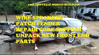 1968 Chevelle Nomad Restoration - Part 28 - Wire Speakers - Patch Fender - Repair Core Support