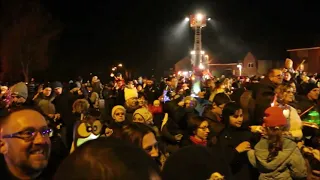 Sankt Martinsfeuer auf der Koul im Nov. 2018 in Kelmis/La Calamine