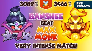 BANSHEE vs Max MONK in a Wild Battle | WHO WIN? PVP Rush Royale