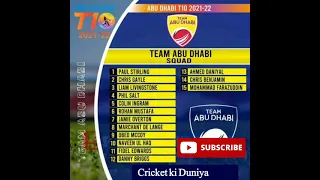 T10 League All Teams squad 2021 | Abu Dhabi T10 League 2021