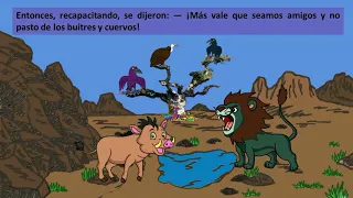 Cuento de fábula   El león y el jabalí