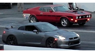 ★ Nissan GTR VS Ford Mustang Mach1 SANAIR DRAG ★