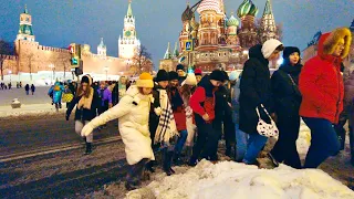 Moscow Snowy Walk ❄️ Christmas lights and decorations. Varvarka Street. The oldest street in Moscow