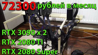 ТЕСТЫ RTX 3090 в майнинге | 3090 майнинг | RTX 2080 TI | RTX 2080 super