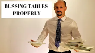 Waiter training: How to bus a table. How to be a busboy/ busgirl! Busser training video