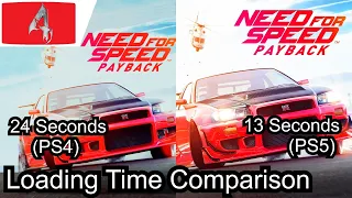 Need For Speed Payback PS4 vs PS5 Backward Compatibility Load Time Comparisons