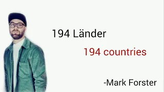 194 Länder, Mark Forster - Learn German With Music, English Lyrics