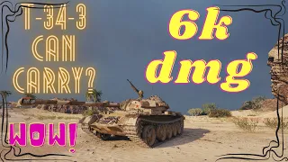 world of tanks /Wot replays / How to play t-34-3 on airfield / 6k damage