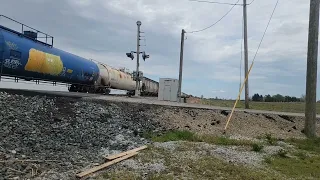 HiDef-CSX L421 and M361 Meet at Pioneer Siding in Rushville Indiana.