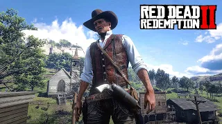 Red Dead Redemption 2 - Драки на ОБРЫВЕ  и в БАРЕ.  Применение ХОЛОДНОГО ОРУЖИЯ и РЕВОЛЬВЕРА