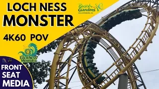 Loch Ness Monster POV 4k60 On-Ride Busch Gardens Williamsburg Roller Coaster Front Seat 2019