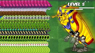 PvZ 2 - How many plants Level 1 x200 can defeat 100 Pharaoh Zombies level 5