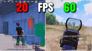 20 FPS VS 60 FPS CHALLENGE | FPS MATTERS? | PUBG Mobile