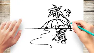 How to Draw a Beach Step by Step for Kids