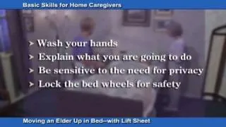 Moving a person up in bed with a lift sheet