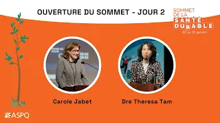 Discours de Carole Jabet et de Dre Theresa Tam lors du Sommet de la santé durable 2024