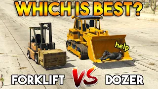 GTA 5 ONLINE : DOZER VS FORKLIFT (WHICH IS BEST?)