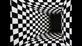 How to draw - chess pattern turning tunnel 3d illusion - one point perspective