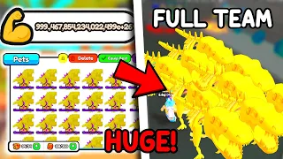 I Got A FULL TEAM Of *HUGE GHOST* GEM T-REX.. And Became The STRONGEST In Arm Wrestle Simulator!