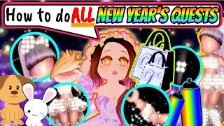 How To Complete ALL 2022 NEW YEAR'S QUESTS😱~Royale High 2022 New Year's Event Tutorials+Tips