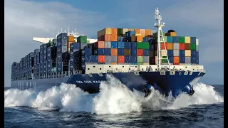 Top 10 Large Container Ships Overcome Monster Waves In Storm! Scary Tsunami Crashing Coast