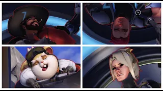 Overwatch 2: Ana Sleep Dart on Everyone! (Sleep Animations)