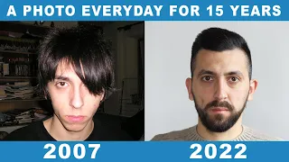 SELFIE every day for 15 years (2007 - 2022) 19 to 34 years old