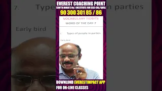 VOCABULARY TIDBITS - Types Of People in Parties Explained By Director sir || EVEREST COACHING POINT