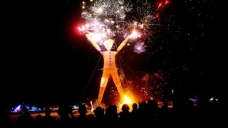 Burning Man 2014 - the burn and massive pyro fireworks - Part 1