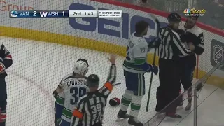 Garnet Hathaway Rips Oliver Ekman-Larsson's Helmet Off In Scrum