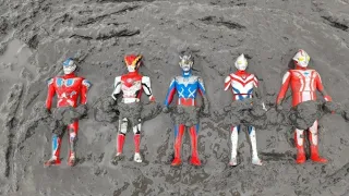 ULTRAMAN ZERO & ULTRAMAN DYNA TENGGELAM DI LUMPUR, ULTRAMAN GINGA & ULTRAMAN ROSSO TAKUT