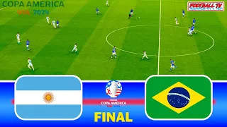 ARGENTINA vs BRAZIL | Copa America 2024 Final | Full Match All Goals | PES Gameplay PC [FL 24]