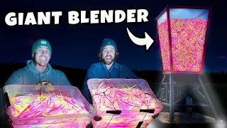 10,000 Glow Sticks Vs. World's Largest Blender!