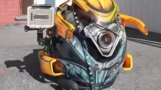 BUMBLEBEE MOTORCYCLE HELMET WITH CUSTOM AIRBRUSH