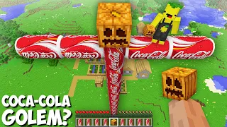 What if YOU SPAWN THE LONGEST COCA COLA GOLEM in Minecraft ? NEW BIGGEST GOLEM !