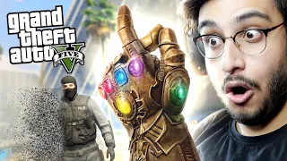 I BECAME THANOS AND SNAPPED MY FINGERS TWICE (GTA 5 MODS) | RAWKNEE