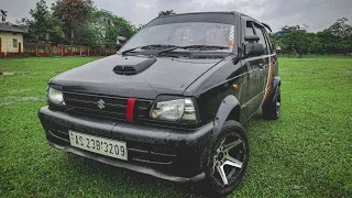 Maruti 800 alloy wheels and fender flares......